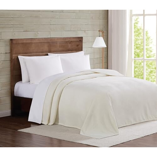 Truly Soft Velvet Plush King Blanket in Ivory