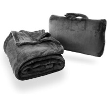 Cabeau Fold'n Go Blanket 2-in-1 Travel Blanket for Carrying with You, charcoal, 80 x 150 cm