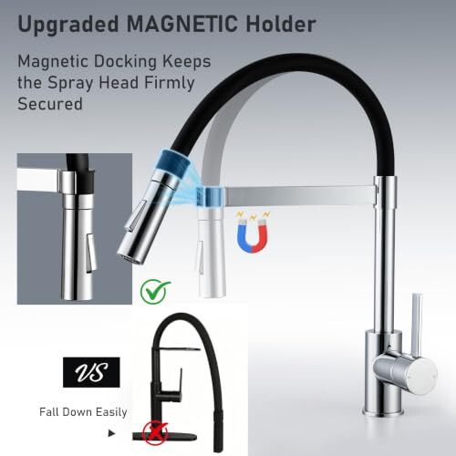 Peppermint Flexible Kitchen Sink Mixer Tap with Pull Out Spray Magnetic 2