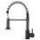 Peppermint Black Kitchen Taps with Pull Out Spray Spring Kitchen Sink Taps 1 Hole Single Lever Sink Mixer Tap with Pull Down Sprayer Dual Functions 1