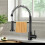 Peppermint Black Kitchen Taps with Pull Out Spray Spring Kitchen Sink Taps 1 Hole Single Lever Sink Mixer Tap with Pull Down Sprayer Dual Functions 3