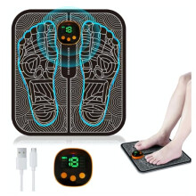 LOFFU Electronic Feet Massager, Relax Muscle Stimulatior Massage Mat, EMS Foot Massager with 8 Modes 19 Intensities, Folding Portable Foot Spa, Best