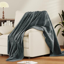 Vesgantti Graphite Flannel Throw Blanket for Sofa - Ultra-Soft Cozy Blankets for Women & Men, Warm Lightweight Fleece Throws for Sofa, Bed, Office,