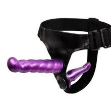 Slim Small Double Pleasure Double Strapons Realistic Soft Silicone Massager for Couple, Adjustable Waist Pants Lifelike Flexible 7in Massage Rod for
