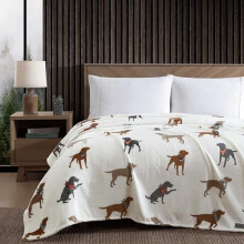 Eddie Bauer - Full/Queen Blanket, Ultra Plush Bedding, Luxurious Bedding Set (Dogs with Scarves White, Full/Queen)