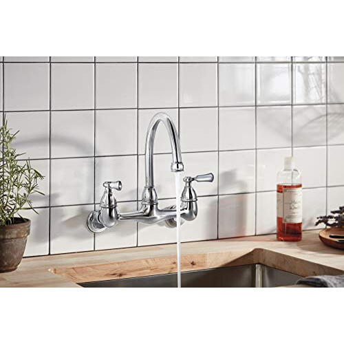 Peerless P2765LF Elmhurst Two-Handle Kitchen Faucet Wall-Mount, Chrome 1