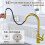 Tohlar Gold Kitchen Tap with Pull Out Sprayer, 2 Modes Spray 2