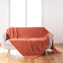 Plaid Flanella Unito "Arya" 180x220cm Terracotta