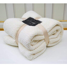 Artistic Fashionista* Luxury POPCORN Super Soft Fleece Waffle Blanket Throw Ideal for Sofa Bed Settee 130x150cm (Cream, Single - 130x150cm)