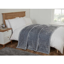 Rapport Home Soft Touch Faux Fur Blanket in Silver Grey 150cm x 200cm