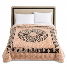 StylemyBedroom Large Geometric Faux Fur Warm Super Soft Flannel Fleece Mink Blanket Throw for Bed, Sofa, Chair (Beige Black,Double (150 x 200cm))
