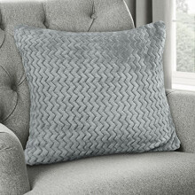 Velosso Flannel Fleece Super Teddy Soft Chevron Pattern Cushion Cover (Silver)