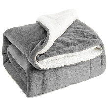 Value Comfort Home Super Soft Sherpa Teddy Flannel Fleece Reversible Blanket Bed Sofa Throw 200x240 Silver