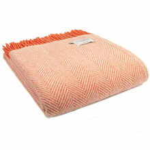 Tweedmill Textiles Herringbone KNEE RUG Small Throw Blanket -100% Pure New Wool - BRITISH MADE - Flamingo & Pink Pearl
