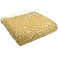Tweedmill Textiles Illusion Windmill KNEE RUG Small Throw Blanket -100% Pure New Wool - BRITISH MADE - Yellow and Grey