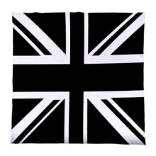 Union Jack - Black & White Fleece Throw Blanket - Bed Chair - Soft Luxury Fleece Blanket