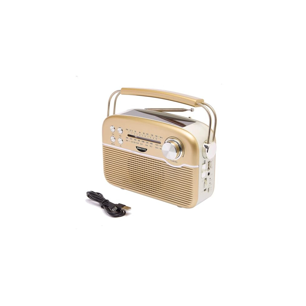 Coopers Of Stortford - Solar-Powered Portable Radio With Am Fm Sw - Bluetooth Mp3 Usb And Tf Card Input - Rechargeable With Built-In Solar Panel - 5056257428666