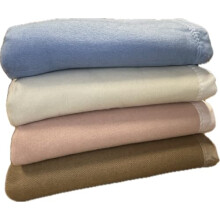 Snugglemore Traditional 100% Acrylic Solid Blanket With Ribbon Trim (Cream, King)