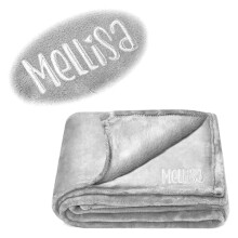 A1 Graphics Ltd Embroidered Blanket Couples Gift - Custom Name Date Personalised Fleece Blanket For Him For Her (Silver)