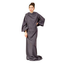Froster Blanket Dressing Gown, Wearable Blanket with Sleeves, for Adults, Soft and Warm (Graphite)