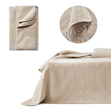 ROOM99 Leila Elegant Beige Bedspread 240 x 260 cm â“ Versatile Blanket for Bed or Sofa â“ Quilted Style, Ideal as a Bedspread