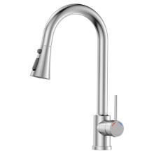 YEAUPE PRO Extendable Kitchen Faucet with 360 Degree Swivel Spout, 3 Modes, Stainless Steel Sink Fixture with ABS Spray Head, for Single Hole Sinks,