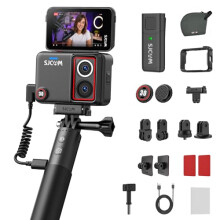 SJCAM SJ30 8K20fps/6K30fps/4K60fps Action Camera with Wireless Mic,600min Dual Lens Night Vision Motorcycle Helmet Camera with 2.51" Flip