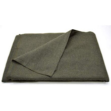 Military Surplus Lightweight Olive Green Wool Blend Blanket | Army Style Camping & Outdoor Blanket | Warm Durable Wool Mix Throw for Hiking,