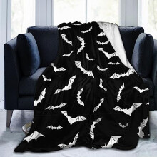 Bats Halloween Goth Fleece Flannel Blanket Throw Warm Lightweight Blankets for Home Office All Season 60"X50"