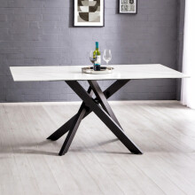 Bradley White Marble Dining Table