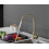 Brushed Gold Single Lever Kitchen Mixer Tap | Pull Down High Arc Swivel 4