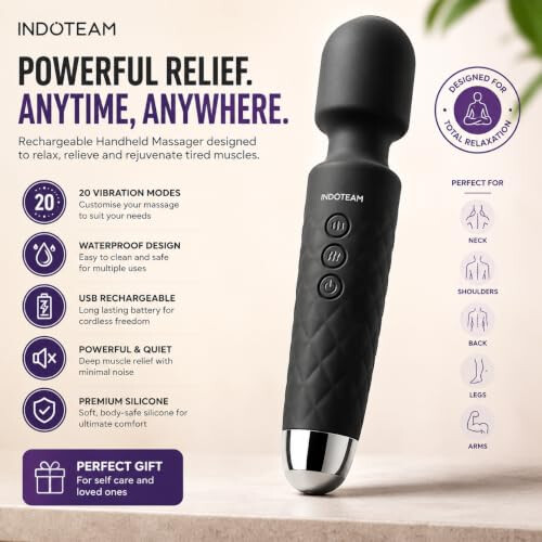 IndoTeam Handheld Wireless Personal Wand Massager 1