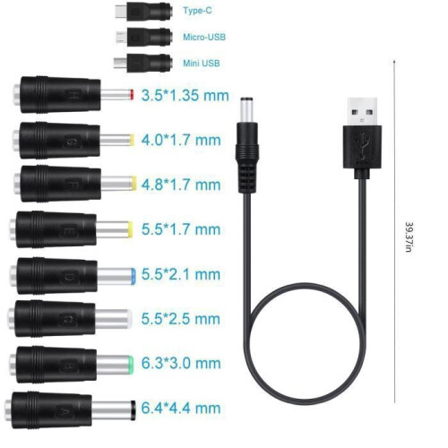 Καλώδιο τροφοδοσίας USB σε DC 5V γενικής χρήσης με 11 υποδοχές για κάμερα, tablet, υ 1