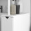 (White, Engineered Wood) Slim White Bathroom Cabinet with Drawers 8