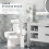 (White, Engineered Wood) Slim White Bathroom Cabinet with Drawers 4