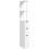 (White, Engineered Wood) Slim White Bathroom Cabinet with Drawers 1
