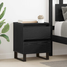 vidaXL Bedside Cabinet 2 pcs Black Oak 40 x 35 x 50 cm Engineered Wood