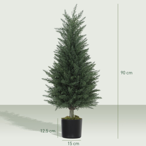 2-Pack 90cm Artificial Cypress Trees w/ Pot 2