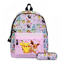 (Meal kit 17) Pokemon Pet Pikachu Backpack for School Kids Lunch Bag Shoulder Bag Cartoon Cute Large Capacity