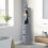 (Grey, Engineered Wood) Tall Grey Freestanding Bathroom Cabinet 2