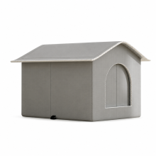 Cooling Pet House with Ice Packs for Cats and Dogs, Industrial Grey, Large