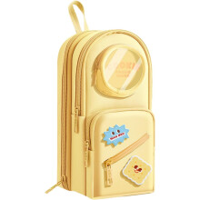 Cute Korean Pencil Case Large Capacity Multi Layer Pen Pouch with Transparent Window for Girls Students Butter Cookie