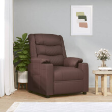 vidaXL Recliner Chair Brown Faux Leather