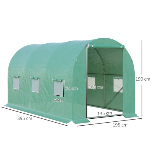 4x2x2m Polytunnel Greenhouse with Roll-up Door 2