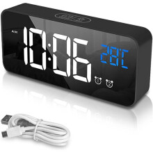 Digitaalinen herätyskello - PZCC - LED - Kaksoisherätys - Lämpötilanäyttö - USB-ladattava