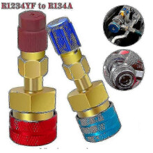 2pcs R1234yf to R134a Quick Connector Adapters - High Flow AC Couplers for Car Refrigerant