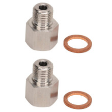 1/8" NPT Female to M10 x 1.0 Male Stainless Steel Waterproof Car Pressure Gauge Adapter