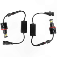 1 Pair 120W 12-LED Angel Eye Marker Headlights for E82 E90 E92 E60 E61 E63 E89 X6 H8 Lamps