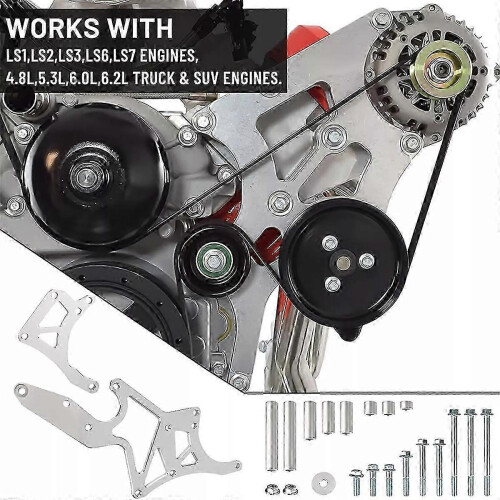 Fits for LS Engine Serpentine Bracket Alternator Power Steering Pump Swap Conversion 2