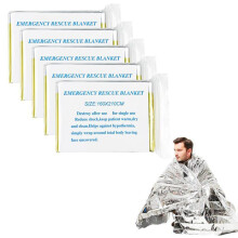 Juego de 5 mantas de supervivencia reutilizables doradas/plateadas de 160x210 cm - Para emergencias, senderismo y deportes - Resist